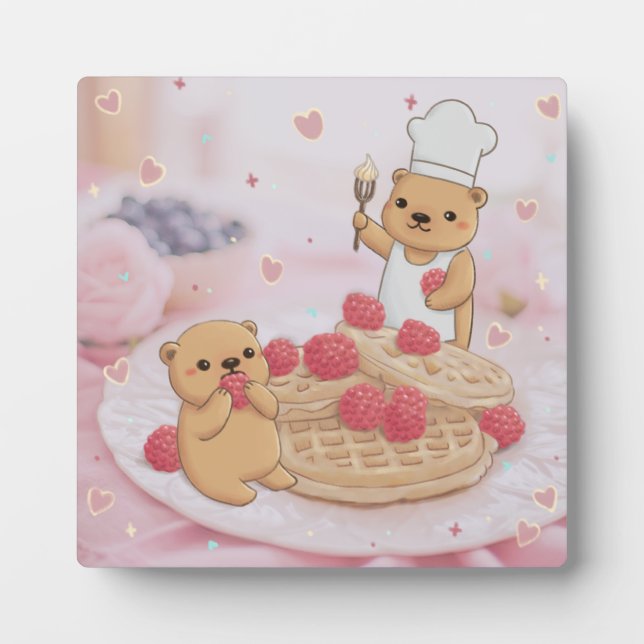 Teddy Bears & Waffles Fotoplatte (Vorderseite)