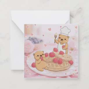 Teddy Bears & Waffles Mitteilungskarte