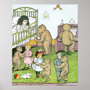 Teddy Bears Waltz mit Puppen Poster