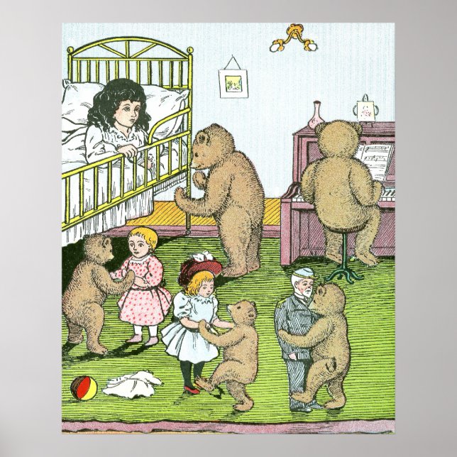 Teddy Bears Waltz mit Puppen Poster (Vorne)