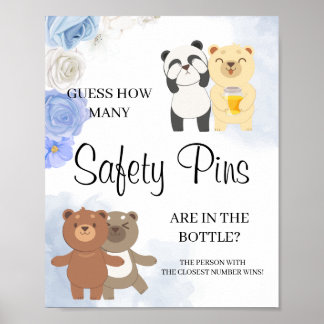 Teddy Bears Wie viele Safety Buttons Baby Dusche S Poster