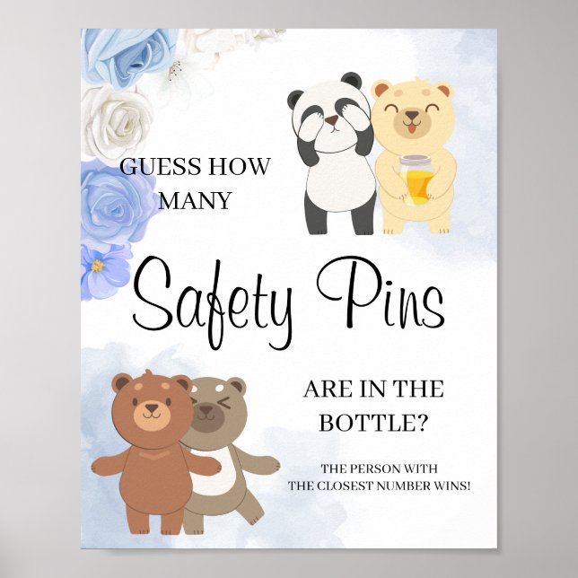 Teddy Bears Wie viele Safety Buttons Baby Dusche S Poster (Vorne)