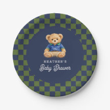 Teddy Beary Schachbrett Retro Babyparty