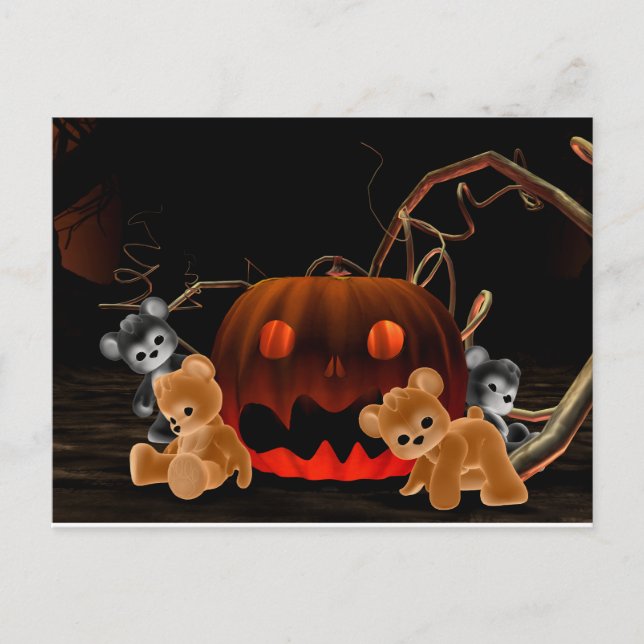 Teddy Bearz Halloween Postcard Postkarte (Vorderseite)