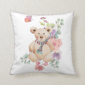 Teddy bei Blume Kissen