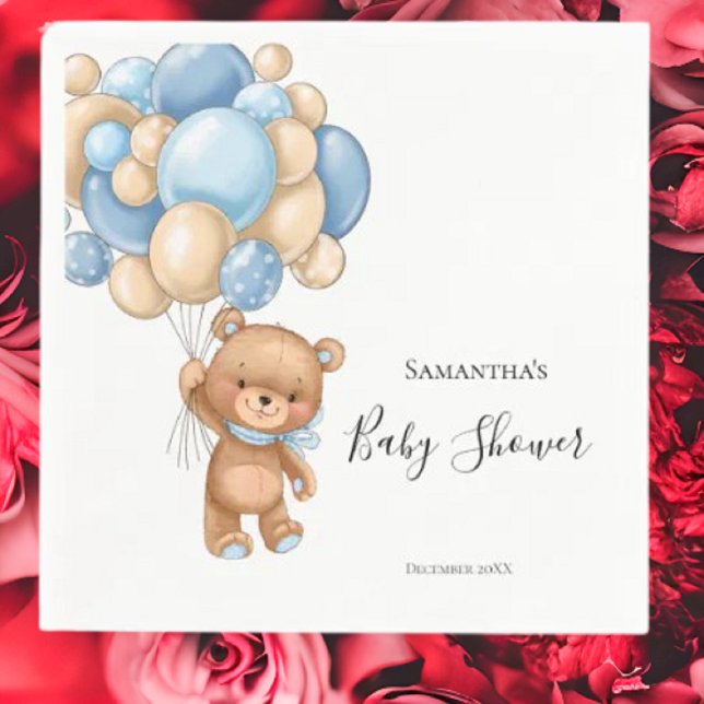 Teddy Boy Baby Dusche - White Serviette (Planning A Party Is Fun When You Shop With Us. Find Everything You Need)