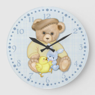 Teddy Boy Easter Große Wanduhr