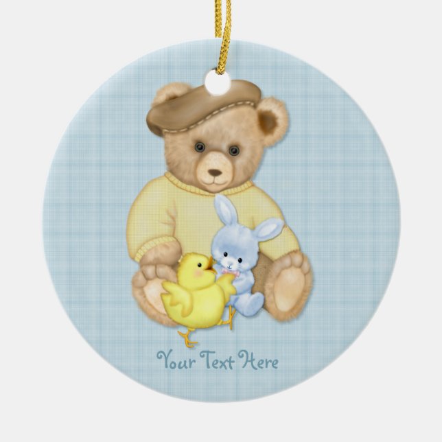 Teddy Boy Easter Keramikornament (Vorne)