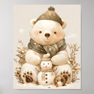 Teddy Eisbär-Nursery-Wandkunstposter Poster
