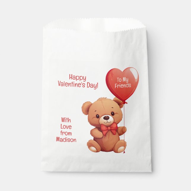 Teddy für benutzerdefinierte Text-Liebe Geschenktütchen (Vorderseite)