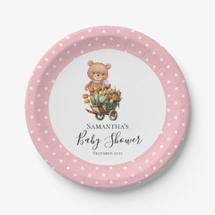 Teddy Girl Foral Rustic Dots Pink Paper Teller