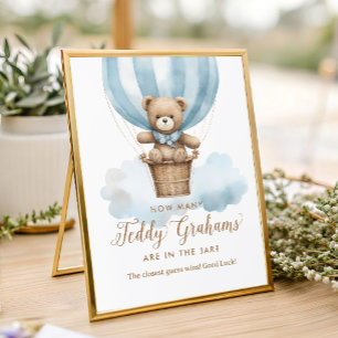 Teddy Graham Ratespiel Baby Shower Schild