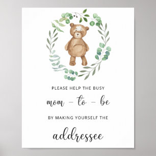 Teddy hilft der vielbeschäftigten werdenden Mutter Poster