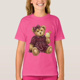 Teddy in einem Samtkleid mit Eiscreme T-Shirt