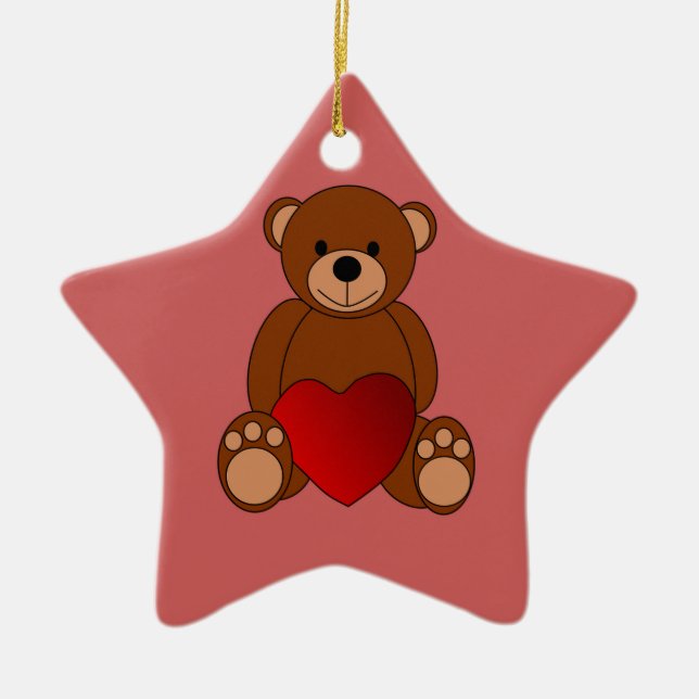 Teddy Liebe Keramik Ornament (Vorne)