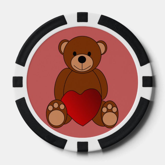 Teddy Liebe Pokerchips (Vorderseite)