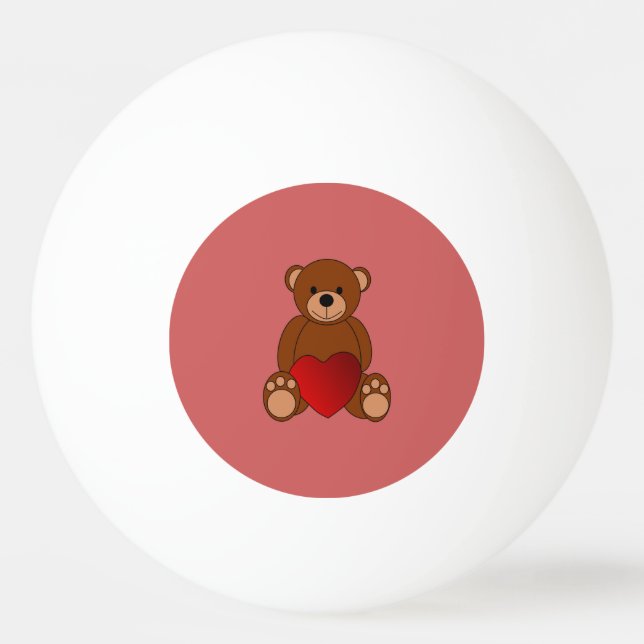 Teddy Liebe Tischtennisball (Rückseite)