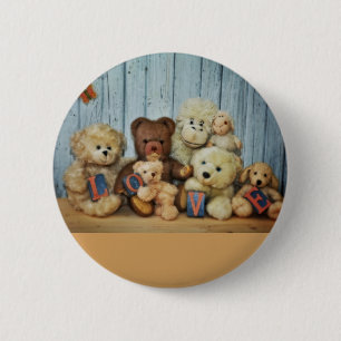 Teddy mit Freunde Button
