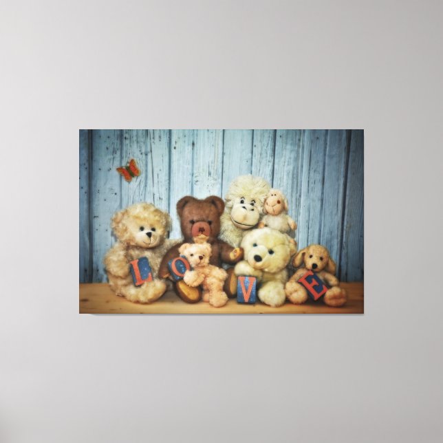 Teddy mit Freunde Leinwanddruck (Vorderseite)