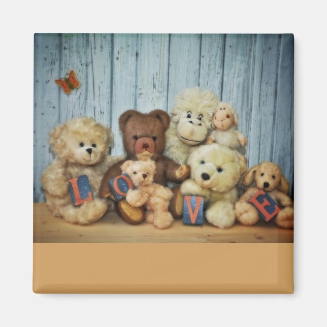 Teddy mit Freunde Magnet (Vorne)
