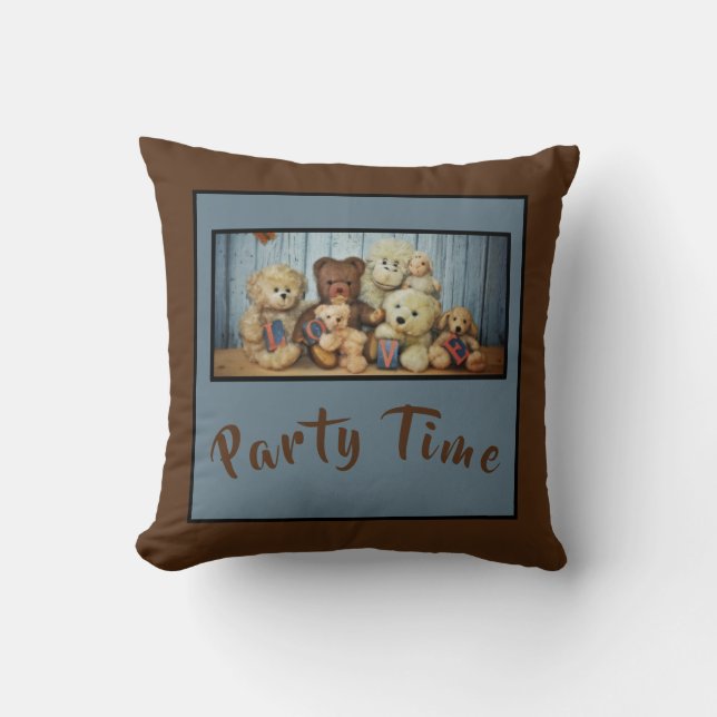 Teddy mit Freunden Party Time - Kissen (Vorderseite)