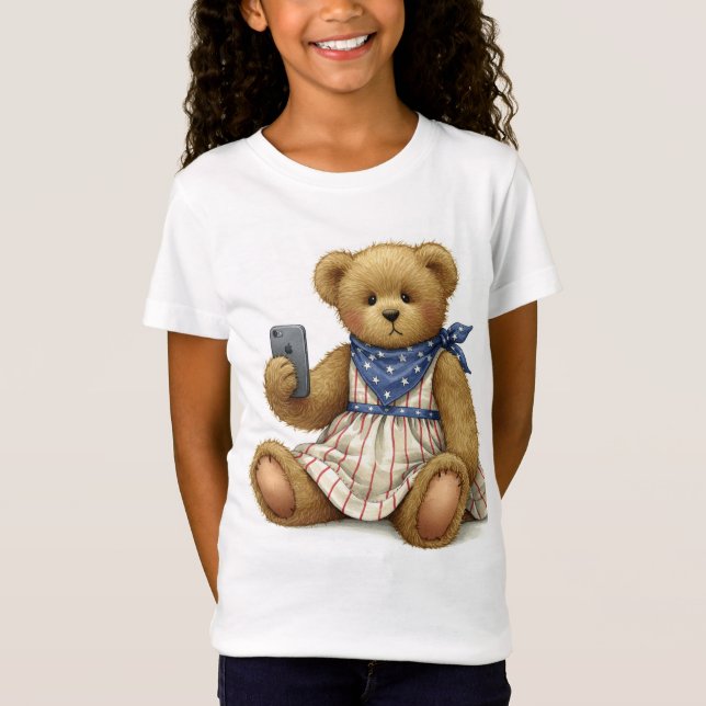 Teddy mit iPhone, von Natasha Us T-Shirt (Vorderseite)