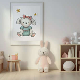 Teddy mit Kleid und Leseband Poster