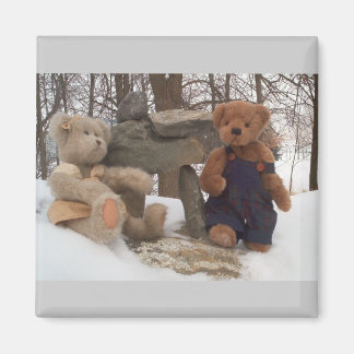 Teddy-Paar mit Inuksuk Magnet