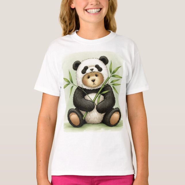 Teddy - Panda mit Bamboo von Natasha Us T-Shirt (Vorderseite)
