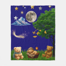 Teddy Park Traum Mondlicht Fleece Decke