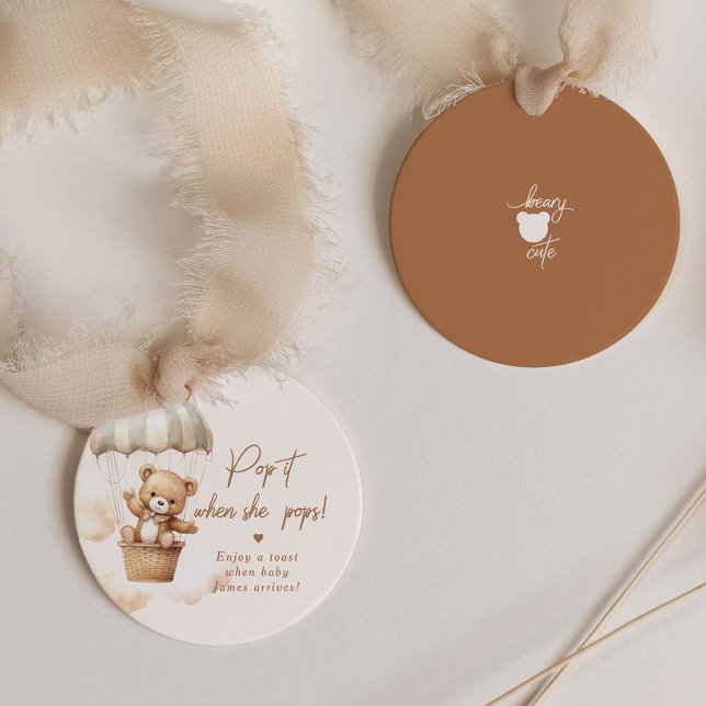 Teddy Pop es, wenn sie Pop Baby-Dusche Geschenkanhänger (Von Creator hochgeladen)