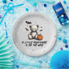 Teddy Pumpkin Baby Shower Pappteller