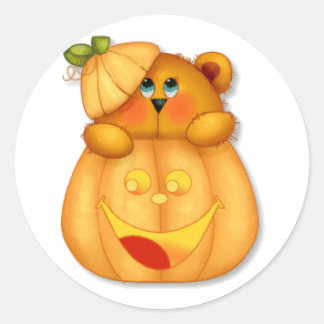 Teddy Pumpkin Runder Aufkleber