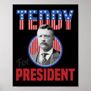 Teddy Roosevelt Für Präsident Bull Moose Theodore  Poster