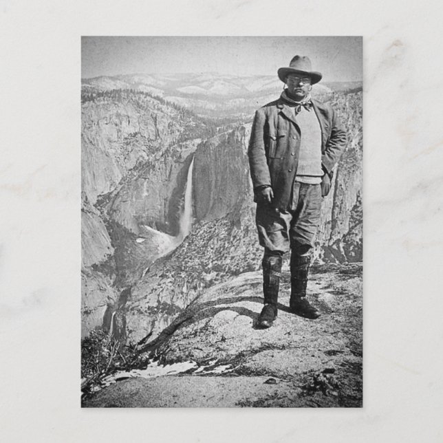 Teddy Roosevelt Glacier Point Yosemite Valley CA Postkarte (Vorderseite)