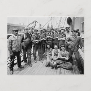 Teddy Roosevelt mit Crew, Anfang der 1900er Jahre Postkarte