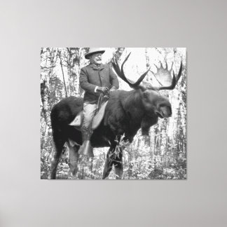 Teddy Roosevelt Reiten auf dem Weg zum Elch Leinwanddruck