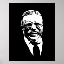 Teddy Roosevelt — Schwarz und Weiß Poster