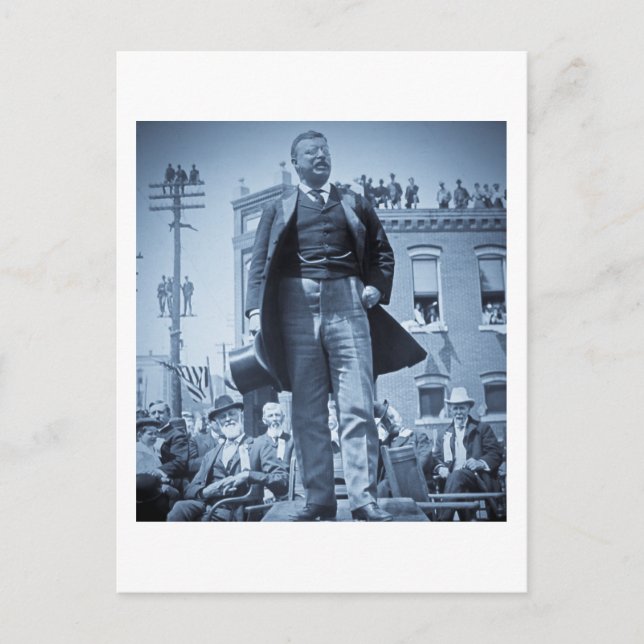 Teddy Roosevelt The Bull Moose spricht 1905 Postkarte (Vorderseite)