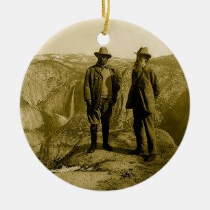 Teddy Roosevelt und John Muir am Gletscher-Punkt Keramik Ornament