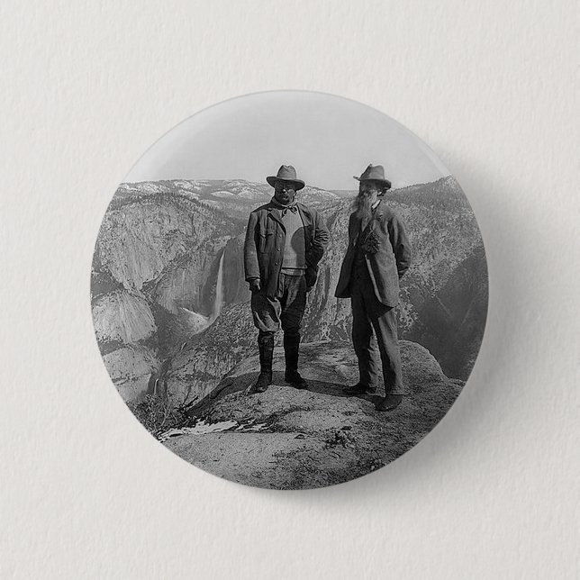 Teddy Roosevelt und John Muir in Yosemite Button (Vorderseite)