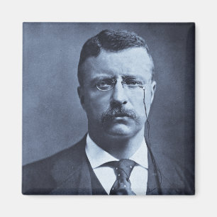 Teddy Roosevelt Vintag Glass Magic Lantern Slide Magnet