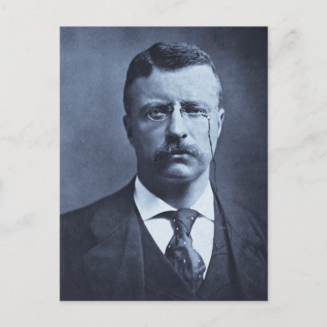 Teddy Roosevelt Vintag Glass Magic Lantern Slide Postkarte (Vorderseite)