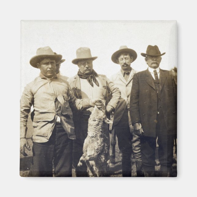 Teddy Roosevelt Wolf Hunting, 1905 Magnet (Vorne)