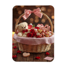 Teddy-Rose-Korb Romantisches Valentins-Herz Kühlsc