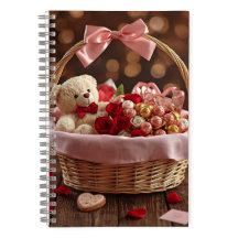 Teddy-Rose-Korbes Romantische Valentinstags-Liebes