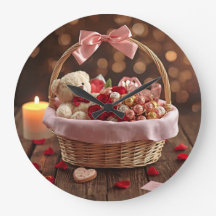 Teddy-Rosen-Korb Romantische Dekoration zum Valent