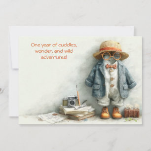 Teddy Safari Explorer - 1. Geburtstag Einladung
