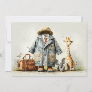 Teddy Safari Explorer - 1. Geburtstag Einladung