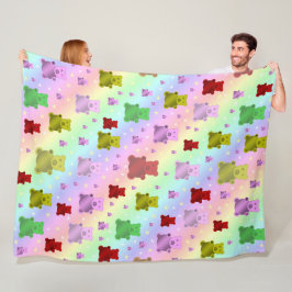 Teddy, Teddybär, Pastellblende, Kind + Muster, Bab Fleecedecke